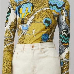 NEW Tory Burch 2021 Holiday Collection Printed Mock Neck Top NWOT in stores now!